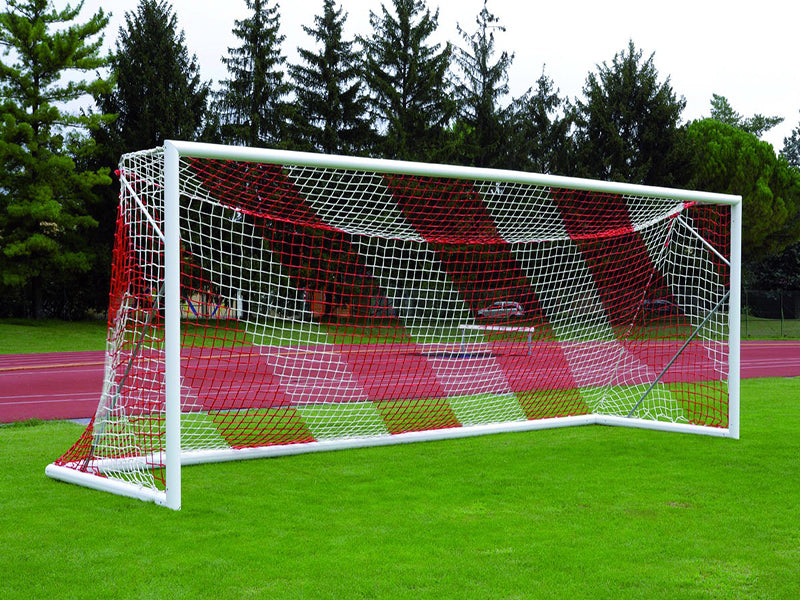 P-doel met wit/rood net 7,5x2,5x0,8x2m 4mm draad dikte 120 mm maaswijdte