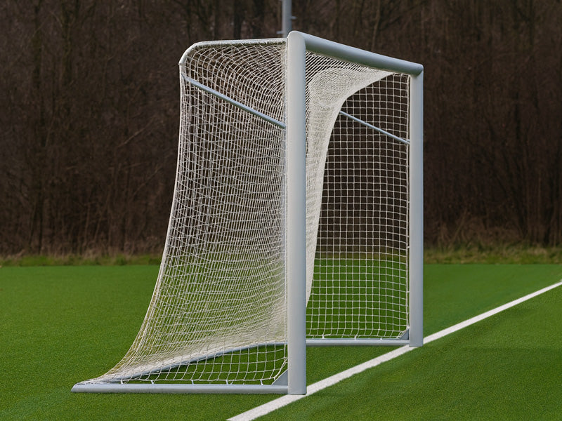 P-doel met wit doelnet 7,5x2,5x1x2,5m 3mm draaddikte 45mm maaswijdte