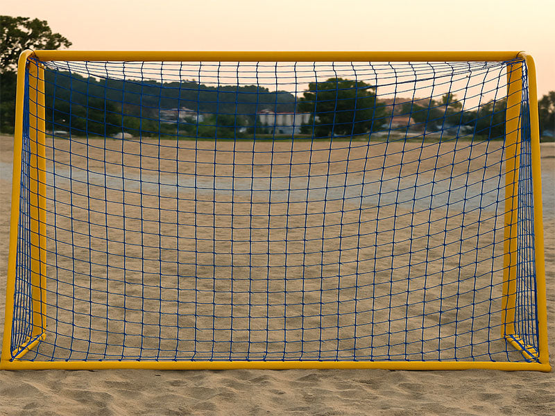 beachvoetbaldoel met blauw net 5,7x2,25x0,8x1,5m 120mm maaswijdte