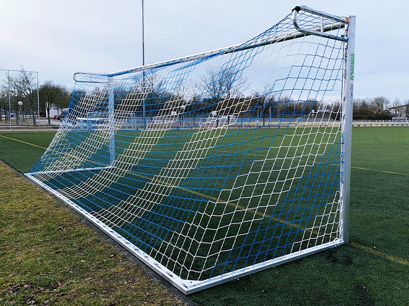 P-doel met wit/blauw net 7,5x2,5x0,8x2m 4mm draad dikte 120 mm maaswijdte