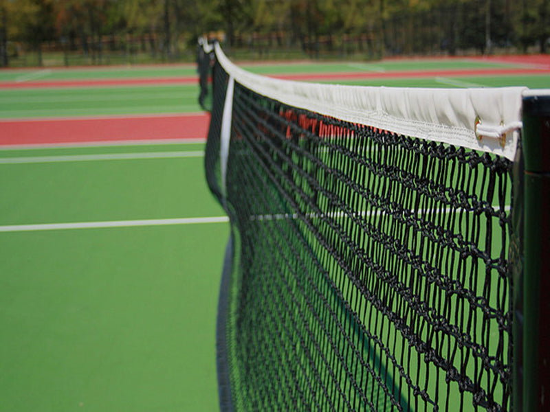 tennisnet met dubbele topmaas