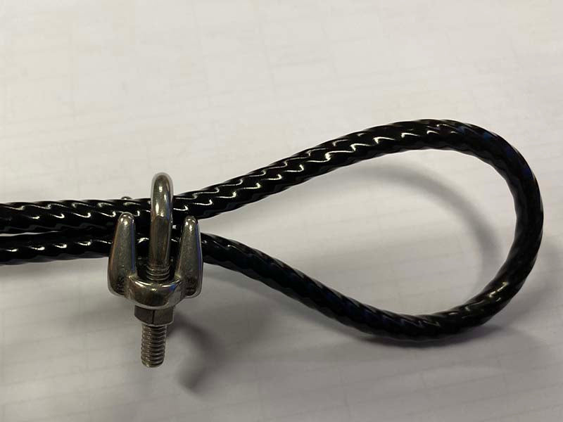 Heb je een staalkabel zonder lussen, gebruik dan deze staalkabelklem.