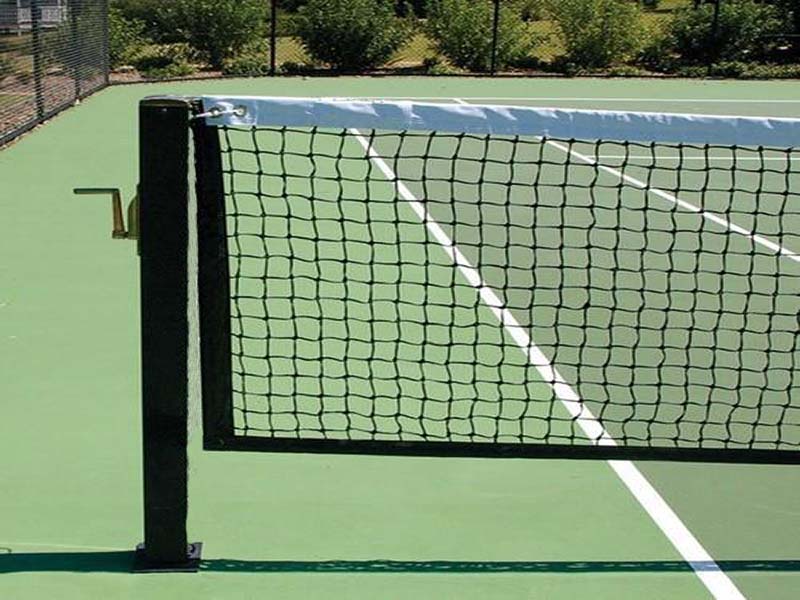 tennisnet afgewerkt zwarte band